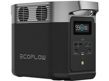 Charger l'image dans la galerie, Centrale électrique EcoFlow noire et argentée, avec affichage numérique et fond blanc.