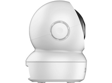 Charger l'image dans la galerie, Caméra de sécurité blanche sur fond blanc, vue latérale.