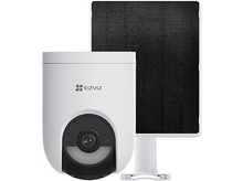 Charger l'image dans la galerie, Caméra de sécurité blanche avec panneau solaire.