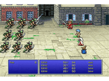 Charger l'image dans la galerie, Scène pixelisée du jeu Final Fantasy avec des personnages en bataille.