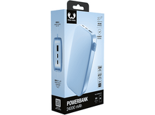 Charger l'image dans la galerie, Une batterie externe Fresh 'n Rebel bleu clair dans son emballage. Elle possède des ports USB et des fonctions de sécurité.