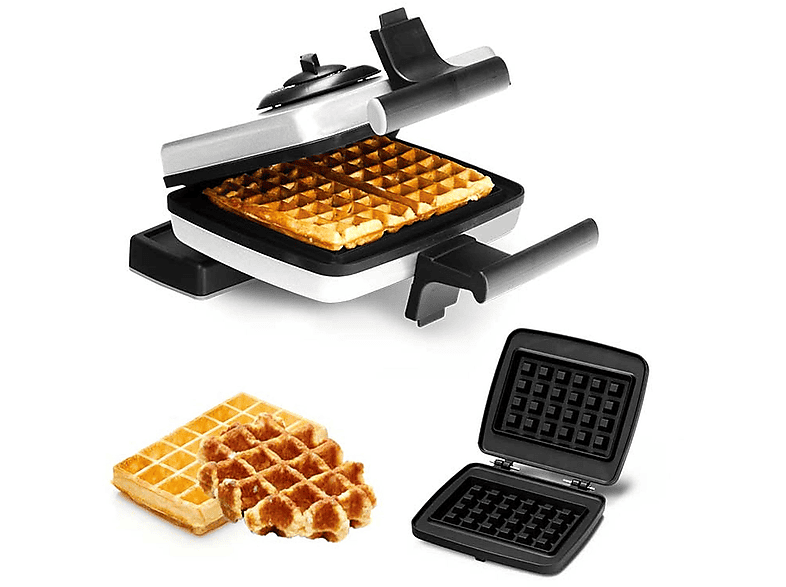 Gaufrier avec gaufres et gaufres à côté.