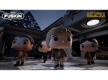 Charger l'image dans la galerie, Quatre figurines Funko Pop de Battlestar Galactica, dans une scène de nuit.