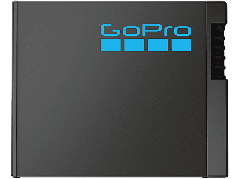 Batterie GoPro noire avec logo GoPro bleu.