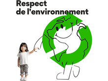 Charger l'image dans la galerie, Une fille se tient à côté d'un logo de recyclage en forme de terre.