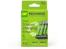 Charger l'image dans la galerie, Chargeur de batterie GP Recharge avec piles AA et AAA.