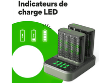 Charger l'image dans la galerie, GP BATTERIES Chargeur de pile M451 2 pièces et station de charge D851 + AA pile 2600 mAh 8 pièces (GPRCKCHM452D304)