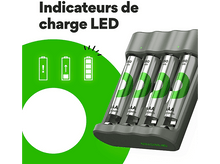 Charger l'image dans la galerie, GP BATTERIES Chargeur de pile USB B441 + 4 x Pile AAA 850 mAh Noir (GPACSB441002)