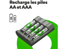 Charger l'image dans la galerie, GP BATTERIES Chargeur de pile USB B441 + 4 x Pile AAA 850 mAh Noir (GPACSB441002)
