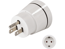 Charger l'image dans la galerie, Un adaptateur de prise blanc US vers Europe avec une prise US à 3 broches et une prise européenne.