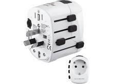 Charger l'image dans la galerie, Adaptateur de voyage blanc avec plusieurs types de prises.