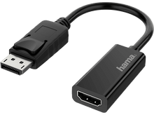 Charger l'image dans la galerie, Un adaptateur DisplayPort vers HDMI noir. Connecteurs DisplayPort et HDMI visibles.