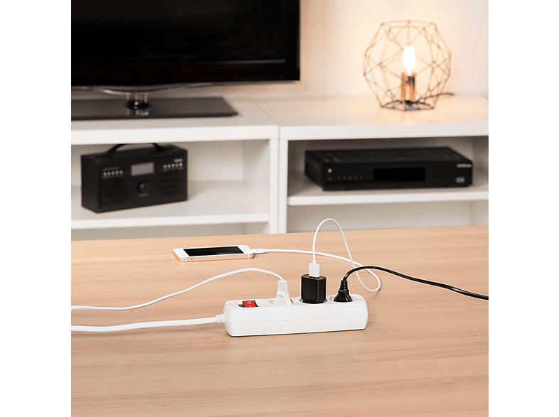 Bloc multiprise + Interrupteur Blanc (30382)