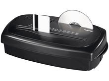 Charger l'image dans la galerie, Déchiqueteuse noire déchiquetant une carte de crédit et un CD.