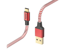 Charger l'image dans la galerie, Câble USB-C vers USB rouge. Connecteurs rouges et un câble rouge et blanc.