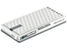 Charger l'image dans la galerie, Filtre HEPA AirClean 50 blanc. Forme rectangulaire blanche et grise avec un motif en nid d'abeille et un curseur gris.