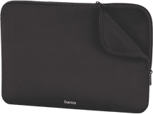 Charger l'image dans la galerie, Une housse noire pour ordinateur portable avec fermeture éclair et le mot 'hama' imprimé.