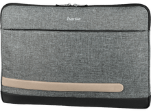 Charger l'image dans la galerie, Housse d'ordinateur portable grise avec un accent beige. Le logo hama est sur la housse.
