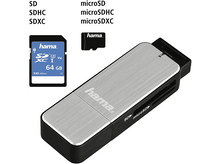 Charger l'image dans la galerie, Lecteur de carte SD avec cartes SD et microSD à côté.