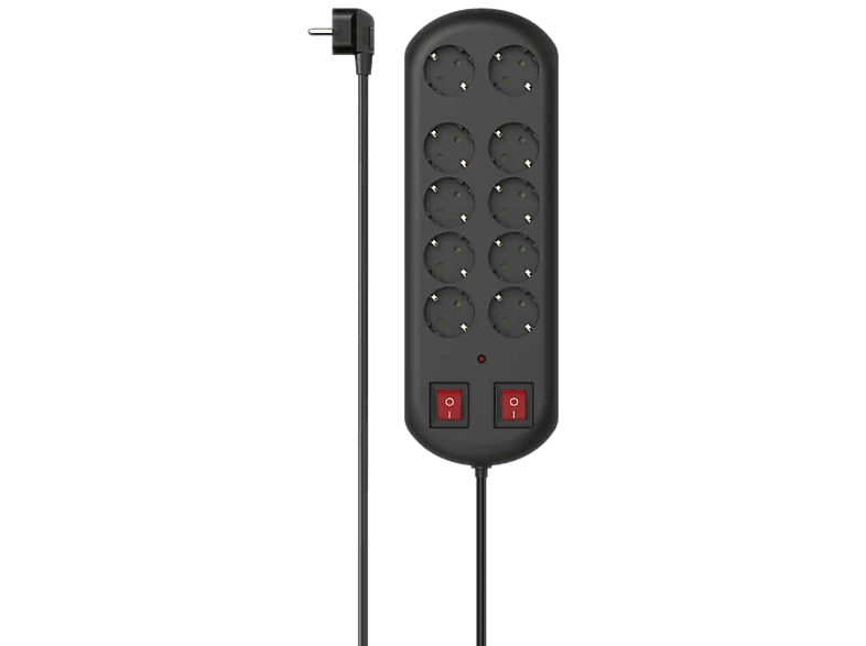 Multiprise 10 ports + interrupteurs 2 m Noir (00223164)