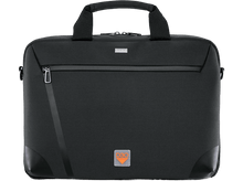 Charger l'image dans la galerie, Sacoche pour ordinateur portable DSO noire avec une poignée, une fermeture éclair et un logo orange en bas.