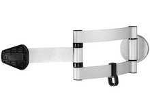 Charger l'image dans la galerie, Support mural argenté et noir, avec un crochet noir et une pièce d'extrémité noire.