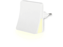 Charger l'image dans la galerie, Veilleuse blanche avec prise, émettant une lueur douce et jaune.