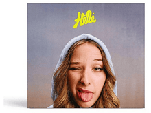 Charger l'image dans la galerie, Une femme avec un sweat à capuche bleu fait un clin d'œil et tire la langue. Pochette d'album.