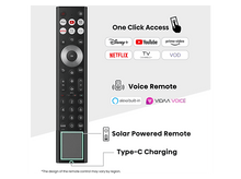 Charger l'image dans la galerie, Une télécommande noire avec des boutons, un pavé tactile et un port de charge de type C. Il est écrit One Click Access.