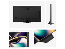 Charger l'image dans la galerie, Téléviseur, vues arrière et latérales, avec support et gros plan de l'écran et base.