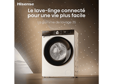 Charger l'image dans la galerie, Lave-linge Hisense, texte en français sur un appareil connecté.