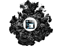 Charger l'image dans la galerie, Cartouche d'encre HP avec des nuages d'encre noire.