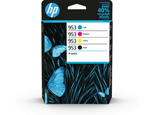 Charger l'image dans la galerie, Cartouches d'encre HP 953 4-pack avec un motif de papillons bleus.