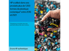 Charger l'image dans la galerie, Poignée de morceaux de plastique colorés avec du texte sur le recyclage HP.