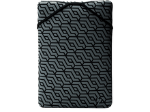 Charger l'image dans la galerie, Housse grise pour ordinateur portable avec un motif géométrique noir et le logo HP.