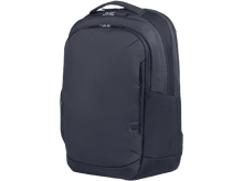 Charger l'image dans la galerie, Sac à dos noir avec poignée et poche latérale sur fond noir.