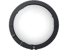 Charger l'image dans la galerie, Bouchon d'objectif noir avec centre blanc. Bord dentelé pour la prise en main.