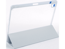 Charger l'image dans la galerie, Étui transparent pour tablette avec support. Support gris. Dos transparent.