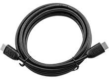 Charger l'image dans la galerie, Câble HDMI noir. Les deux extrémités ont des connecteurs, le câble est enroulé.