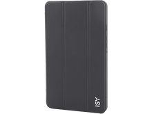 Charger l'image dans la galerie, Housse de tablette noire. La housse est fermée, avec une surface lisse et le logo ISY.