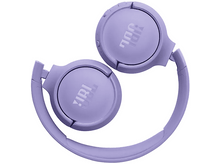 Charger l'image dans la galerie, Casque JBL violet, plié. Le logo JBL est sur les écouteurs.