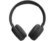 Charger l'image dans la galerie, Une paire d'écouteurs noirs avec coussinets rembourrés, vue de dessus, fond blanc.