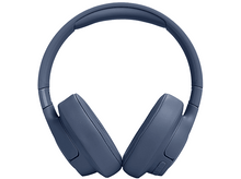 Charger l'image dans la galerie, Casque JBL bleu, design circum-auriculaire, isolé sur fond blanc.