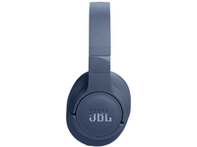 Charger l'image dans la galerie, Casque JBL bleu, vue latérale, sur fond blanc. L'arceau relie les écouteurs.