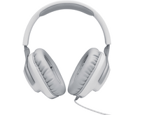 Charger l'image dans la galerie, Casque blanc avec coussinets gris et un câble, isolé sur fond blanc.