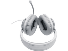 Charger l'image dans la galerie, Casque de jeu blanc et gris. Deux écouteurs, microphone et serre-tête. Isolé sur blanc.