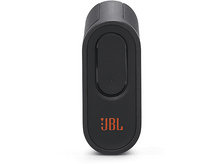 Charger l'image dans la galerie, Haut-parleur cylindrique noir avec logo JBL orange. C'est un haut-parleur portable et étanche.