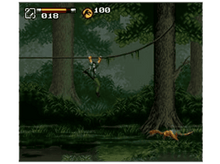 Charger l'image dans la galerie, Scène de jeu pixélisée avec un homme sur une corde.