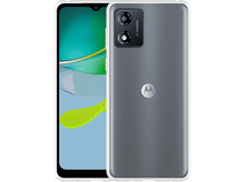 Charger l'image dans la galerie, Un smartphone montre sa coque arrière grise. La caméra est en haut à gauche et le logo Motorola au centre.