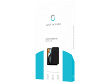 Charger l'image dans la galerie, Boîte de coque de téléphone noire. Texte : Just in Case, Xiaomi Redmi A3 Black Line. Image de coque.